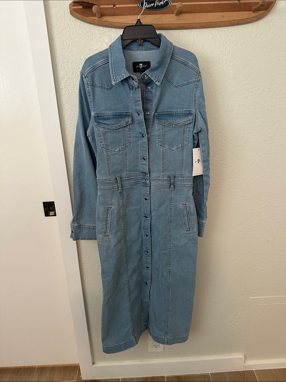 Denim button up dress from 7 For All Mankind